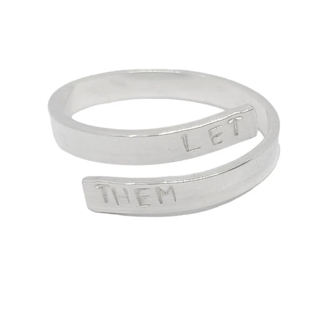 'Let them' adjustable silver thumb ring